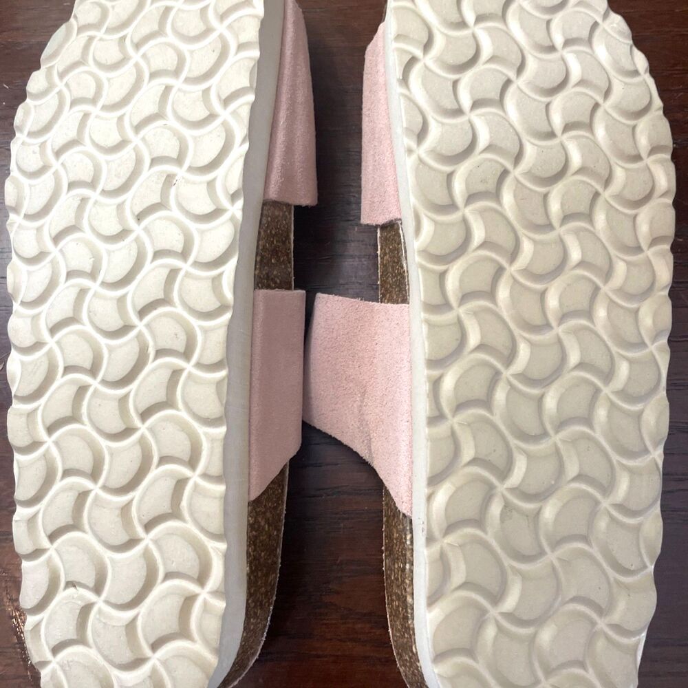 Bio Green Women’s Sz 9 EU 40 Pink Suede Double Buckle Strap Memory Foam Sandals - Picture 8 of 8